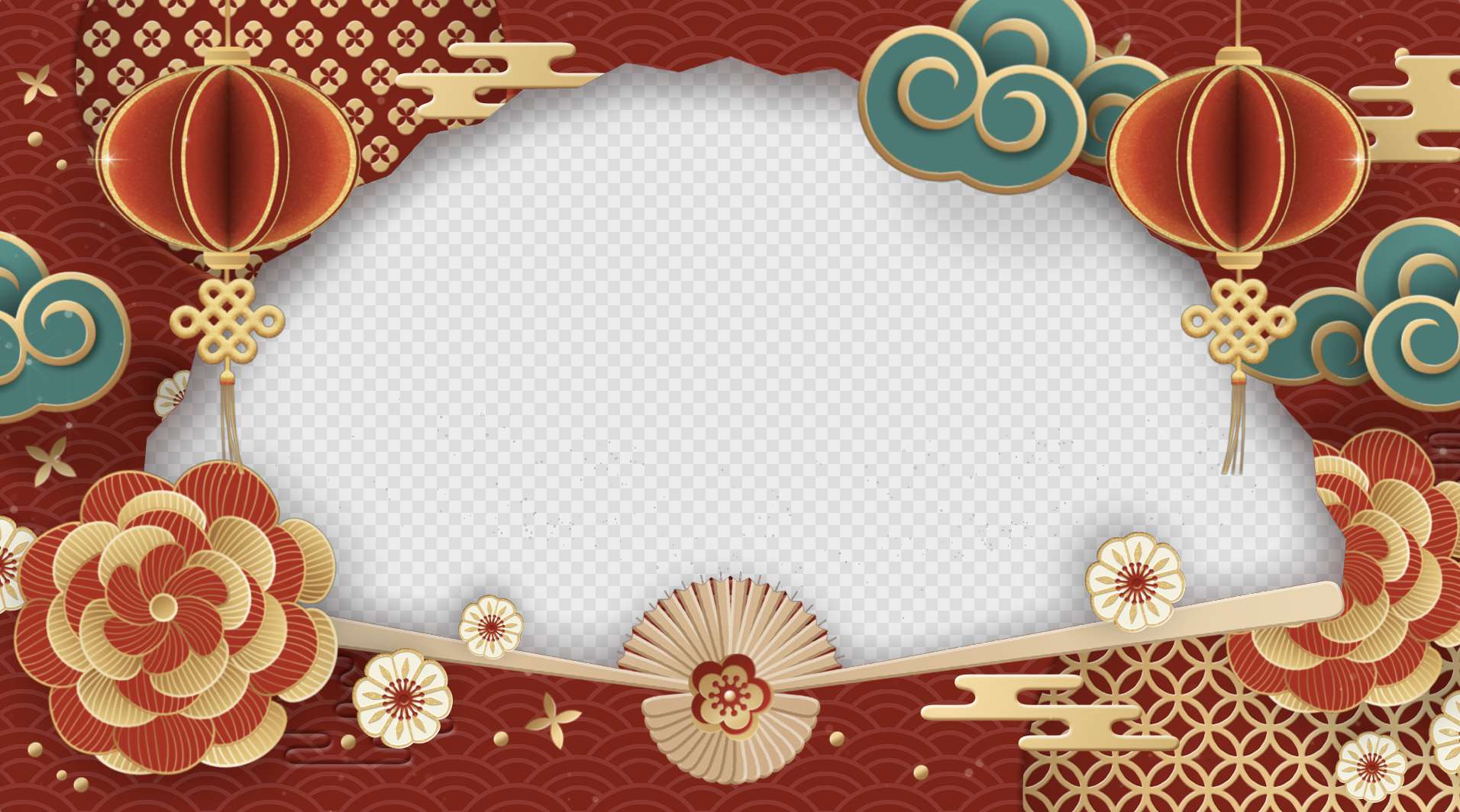 拜年祝福视频透明新年视频边框 (3)