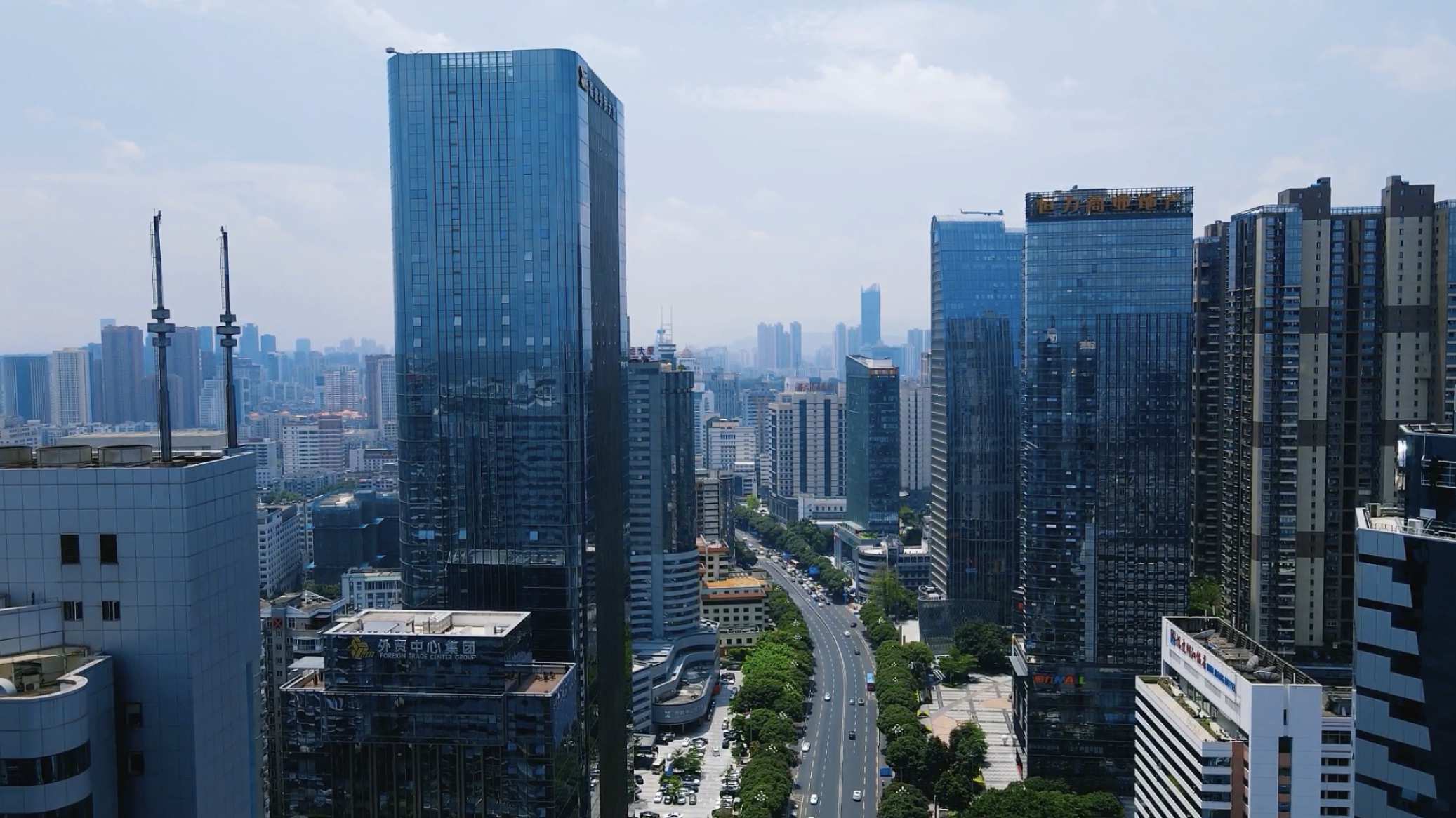 航拍城市CBD建筑