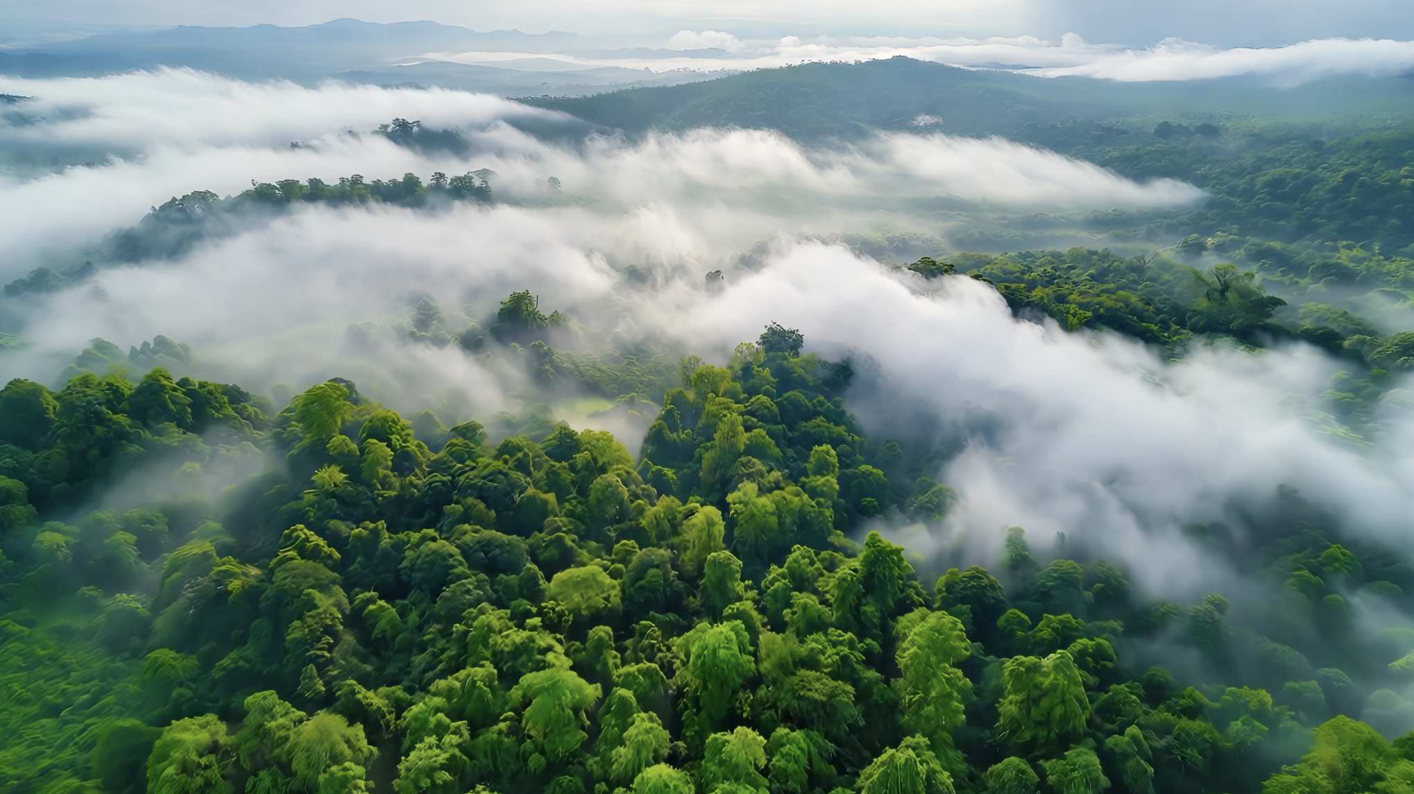 森林航拍自然风景视频素材