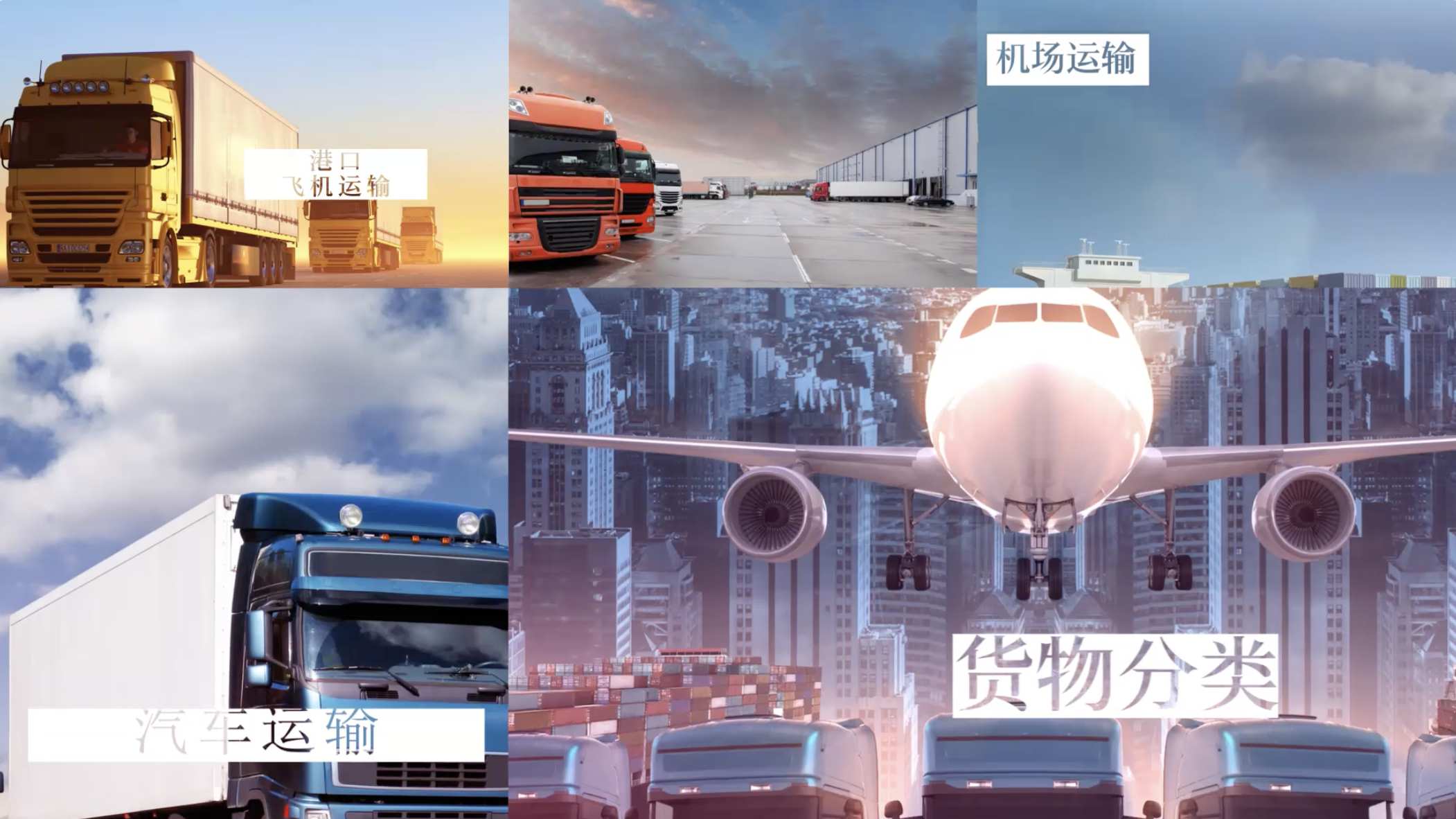 科技运输多功能分屏展示