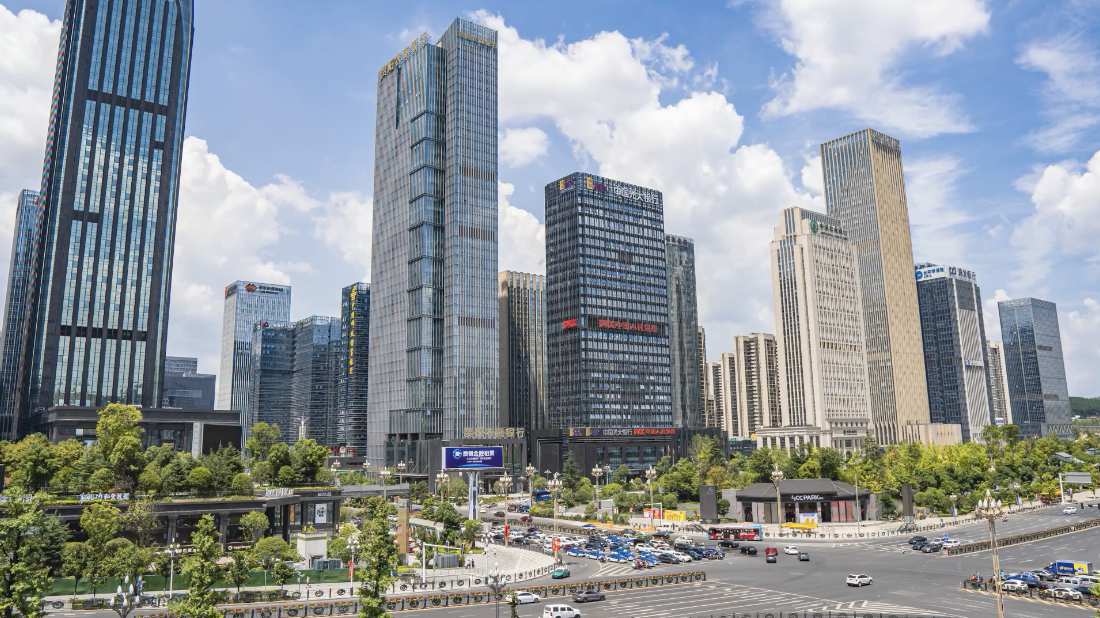 贵阳会展中心中天会展城延时摄影城市