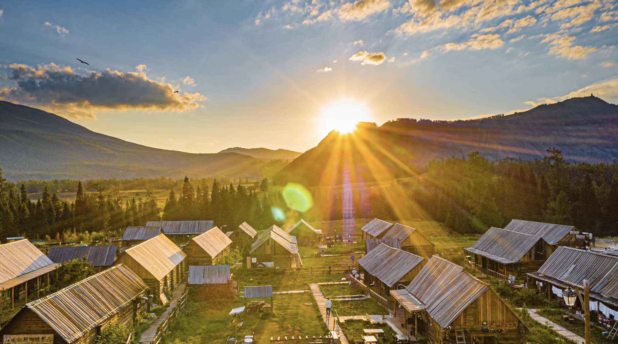 新疆航拍素材之喀纳斯景区
