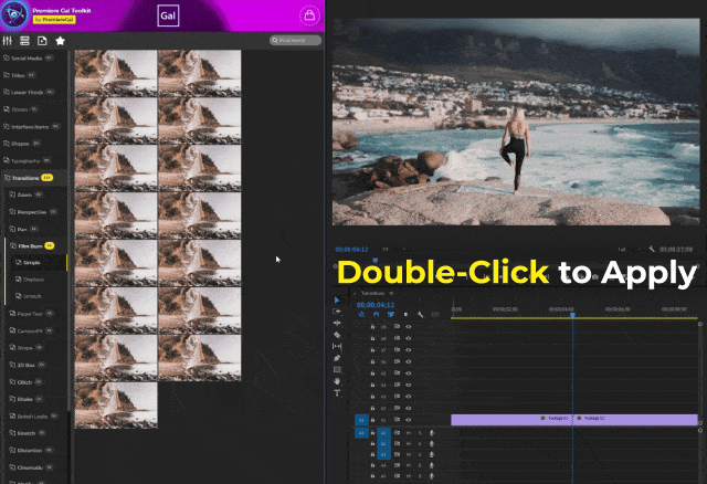 PR脚本-1760种社交媒体文字标题排版视频转场叠加特效调色分屏预设 Gal Toolkit V3.5