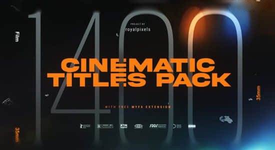 PR脚本-1400个电影文字标题排版设计复古胶片边框特效转场预设