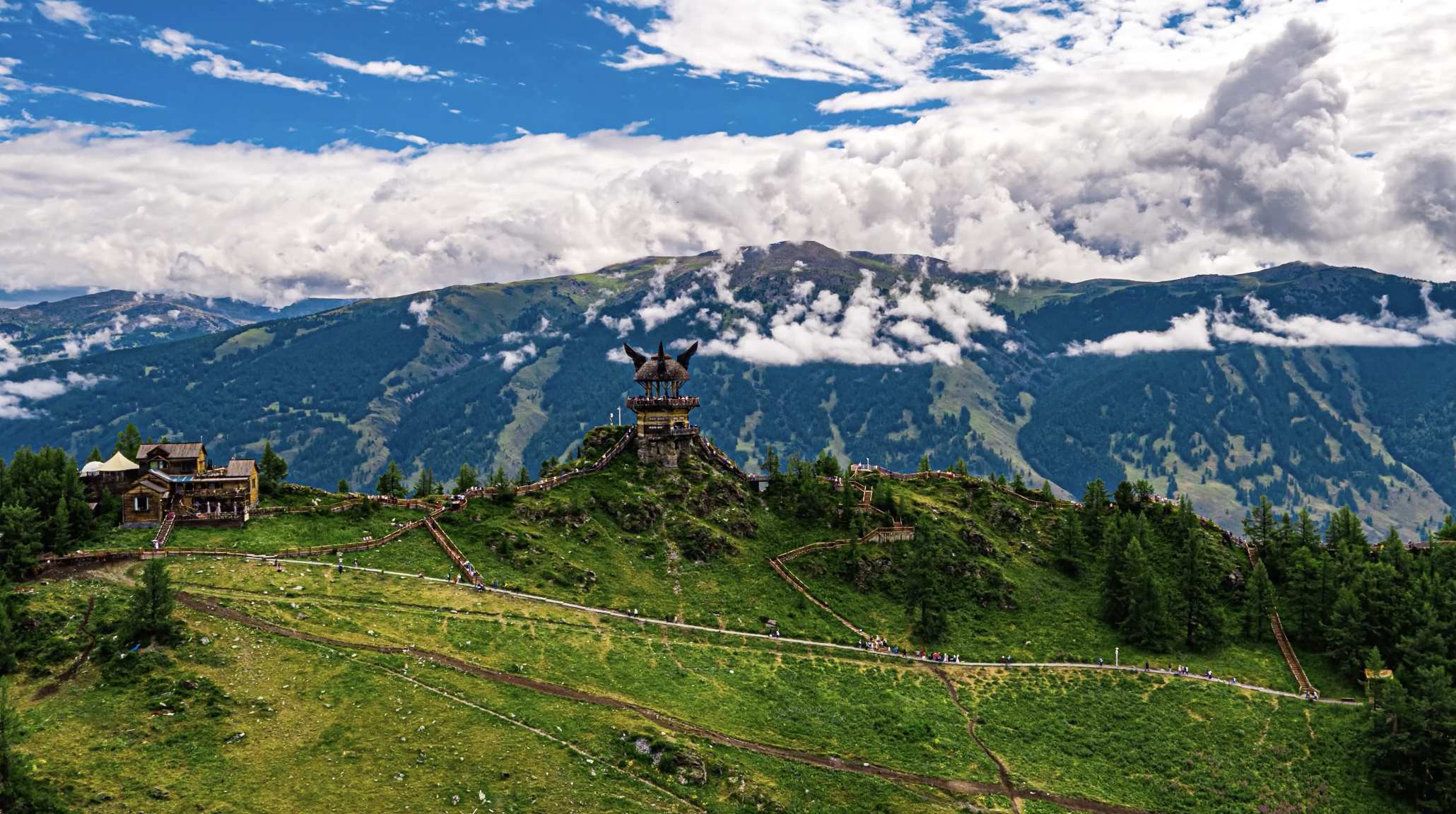 新疆航拍素材之喀纳斯景区