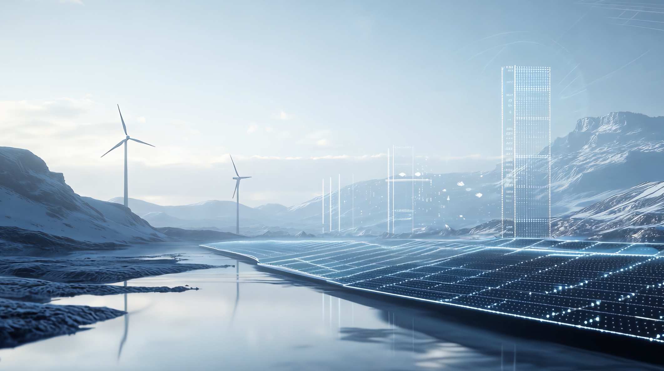 科技感未来电网科幻场景电力系统