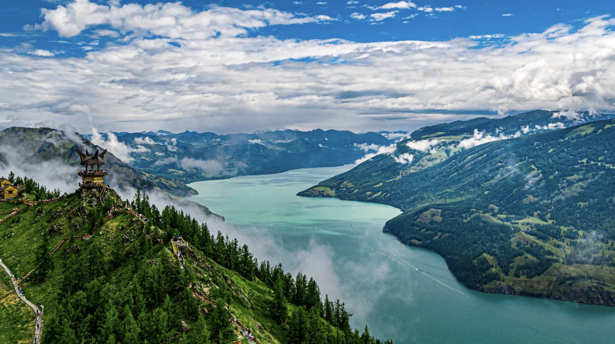新疆航拍素材之喀纳斯景区