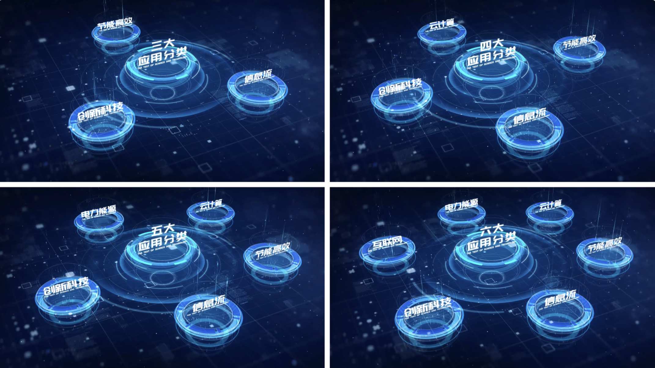 科技感模块数据分类展示