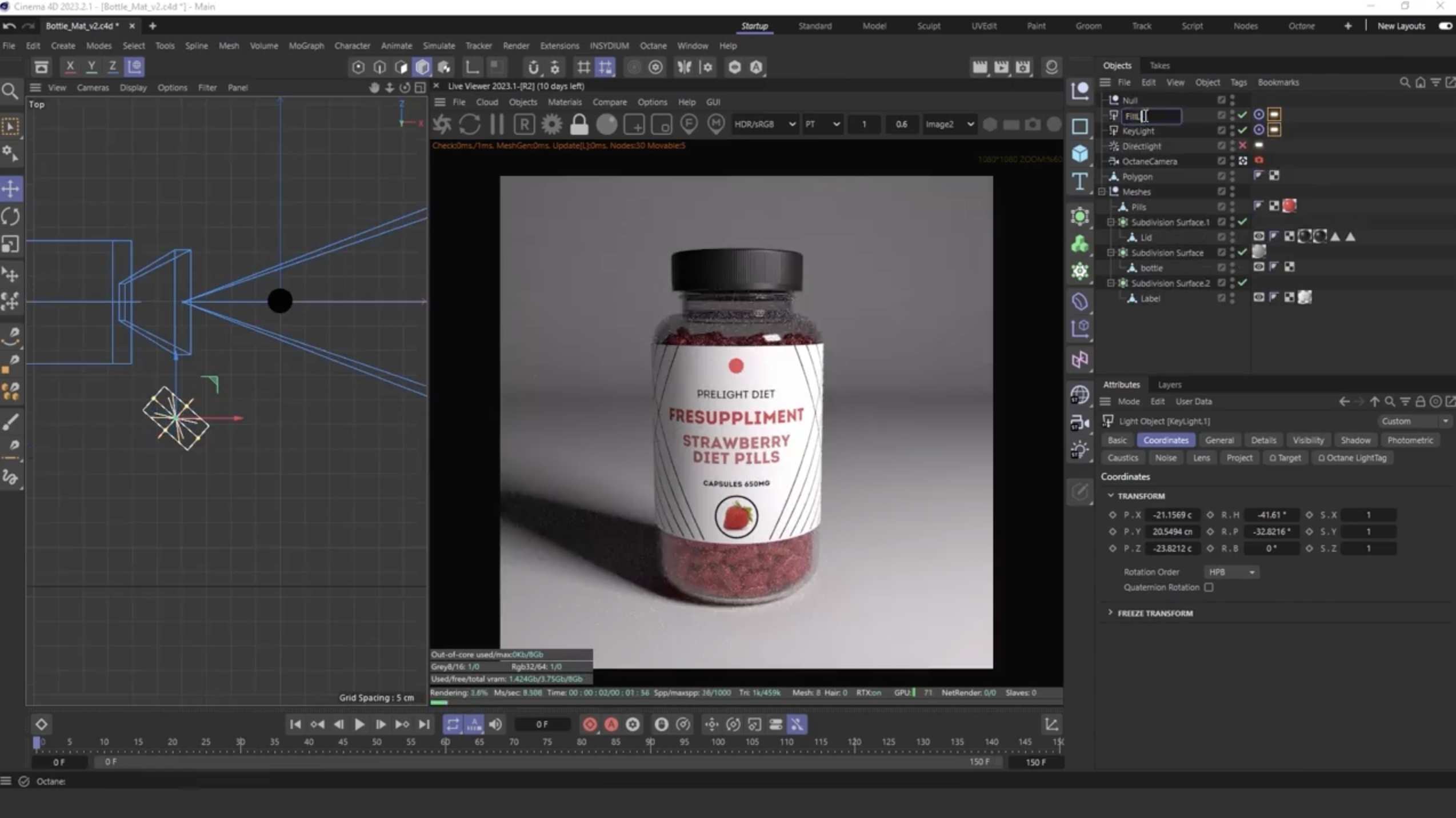 C4D教程-三维药瓶产品包装渲染制作 3D Product Rendering in Cinema 4D & Octane