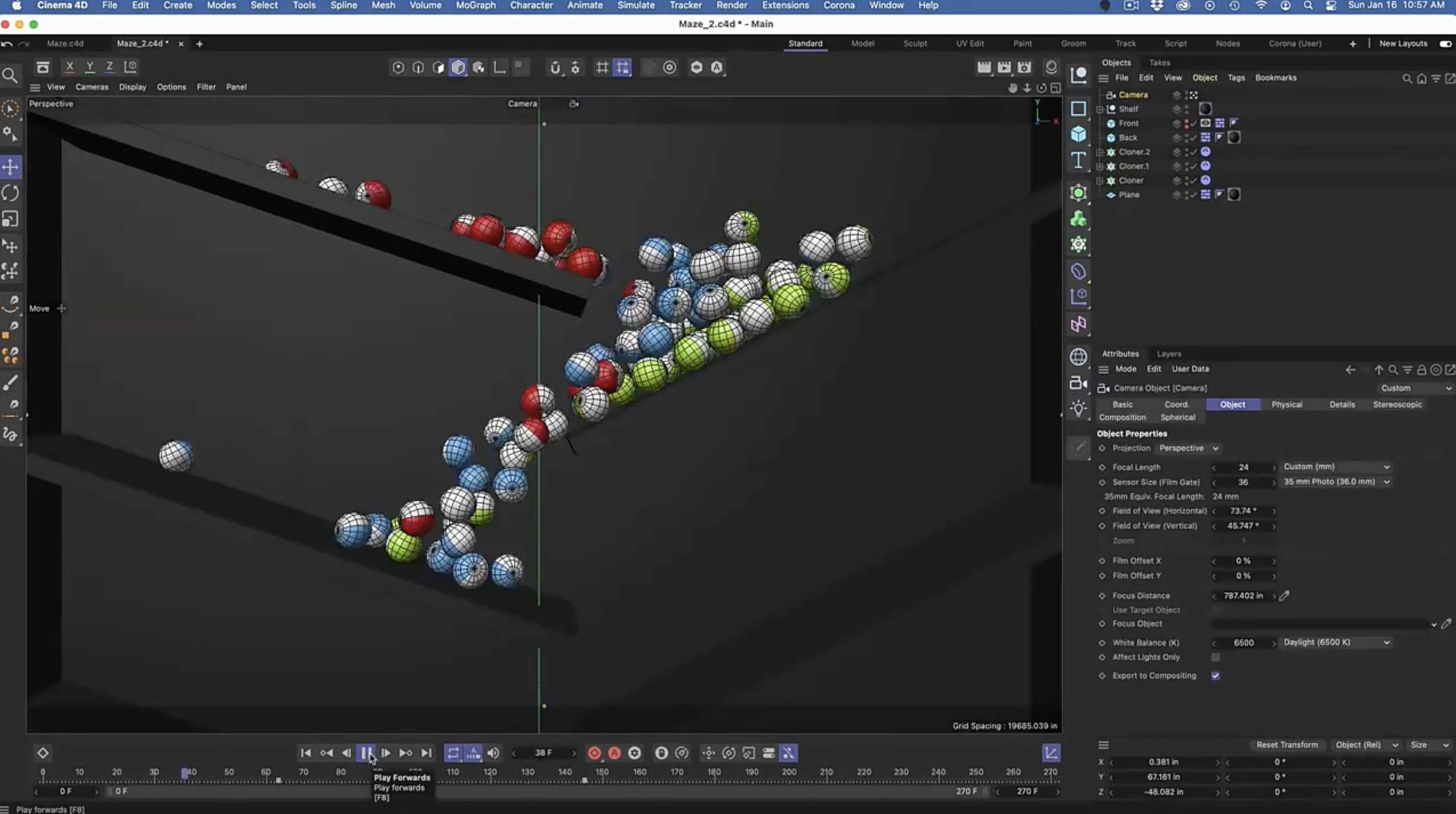 C4D教程-三维小球碰撞动画学习(英文字幕) A Beginner’s Guide to 3D Simulation in Cinema 4D