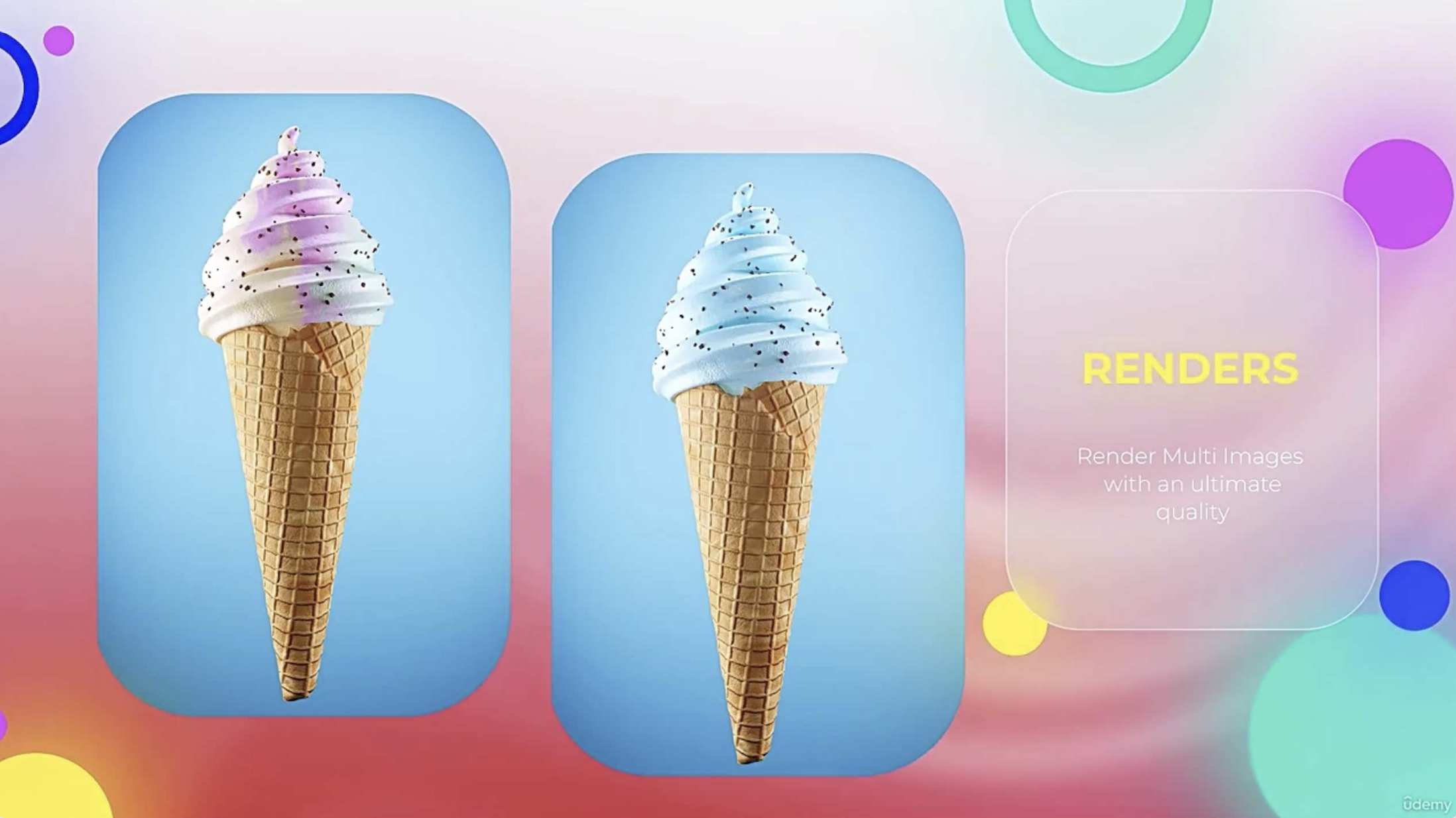C4D教程-学习制作冰激凌雪糕产品场景建模渲染 Cinema 4D Masterclass Creating Ice Cream Product