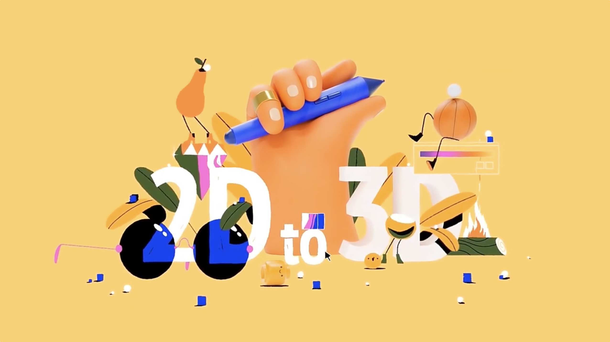 C4D教程-学习制作三维运动图形动画 2D to 3D with Cinema 4D