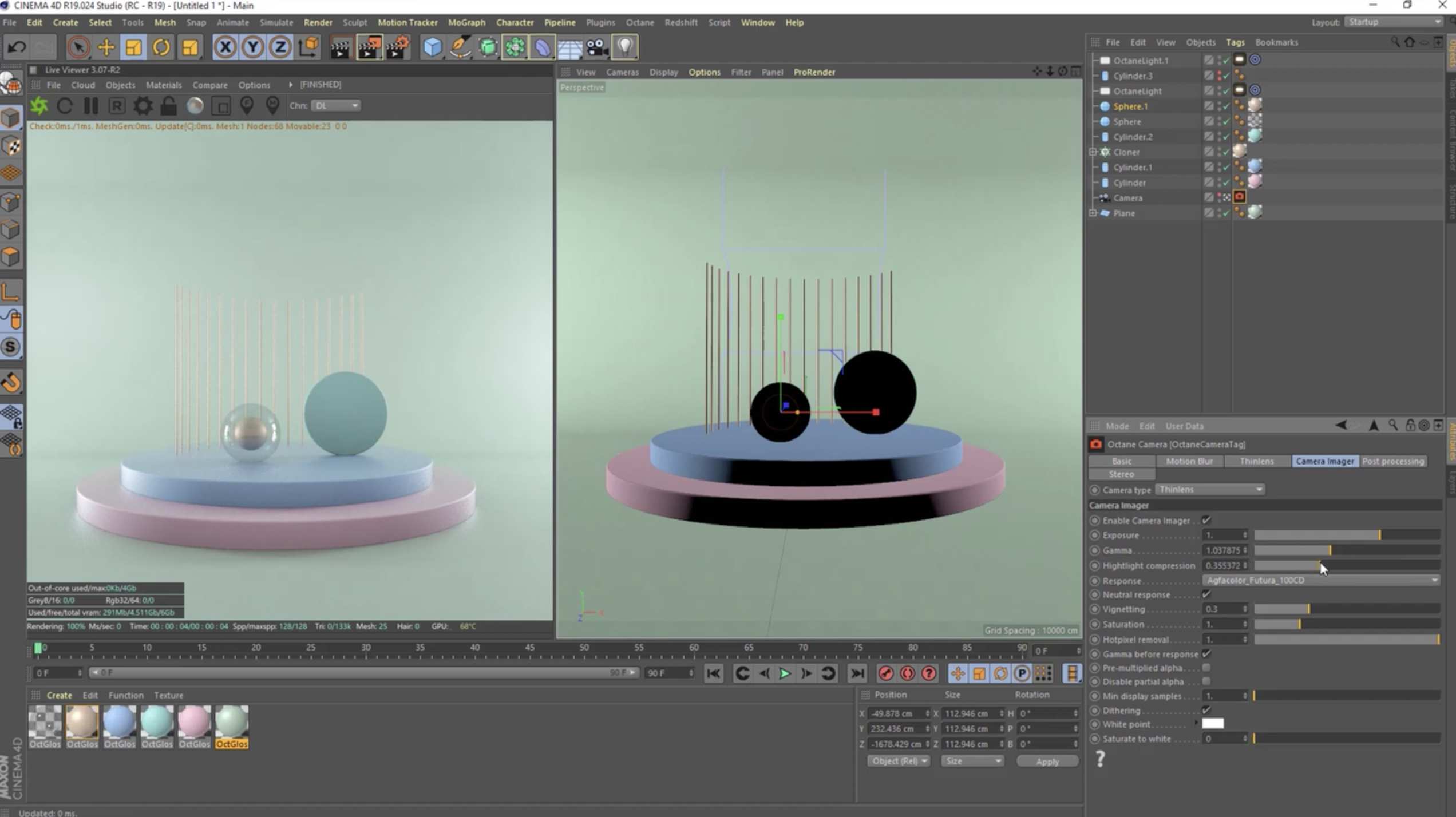 C4D教程-摄影棚灯光设置Octane渲染基础学习 Cinema 4D Studio Lighting