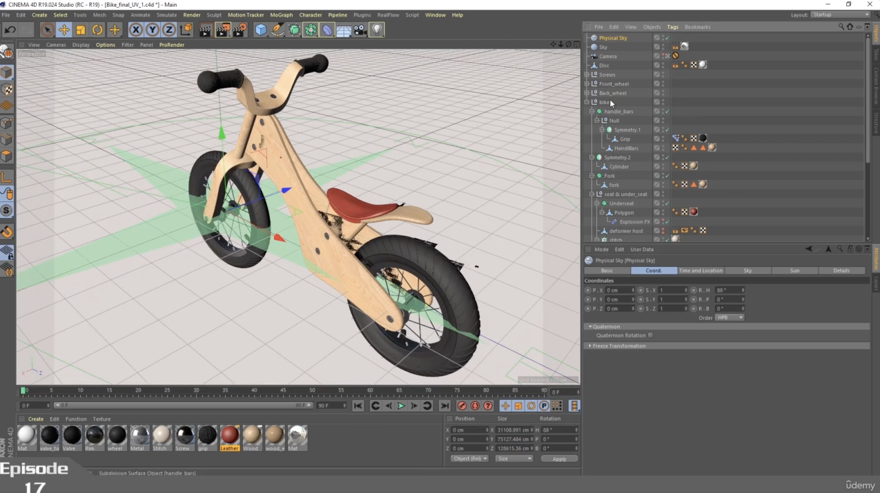 4D教程-样条线自行车建模大师班学习课程(英文字幕) Cinema 4D MasterClass Master Modelling Using Splines