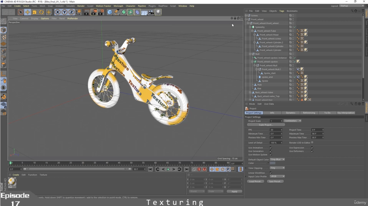 4D教程-样条线自行车建模大师班学习课程(英文字幕) Cinema 4D MasterClass Master Modelling Using Splines