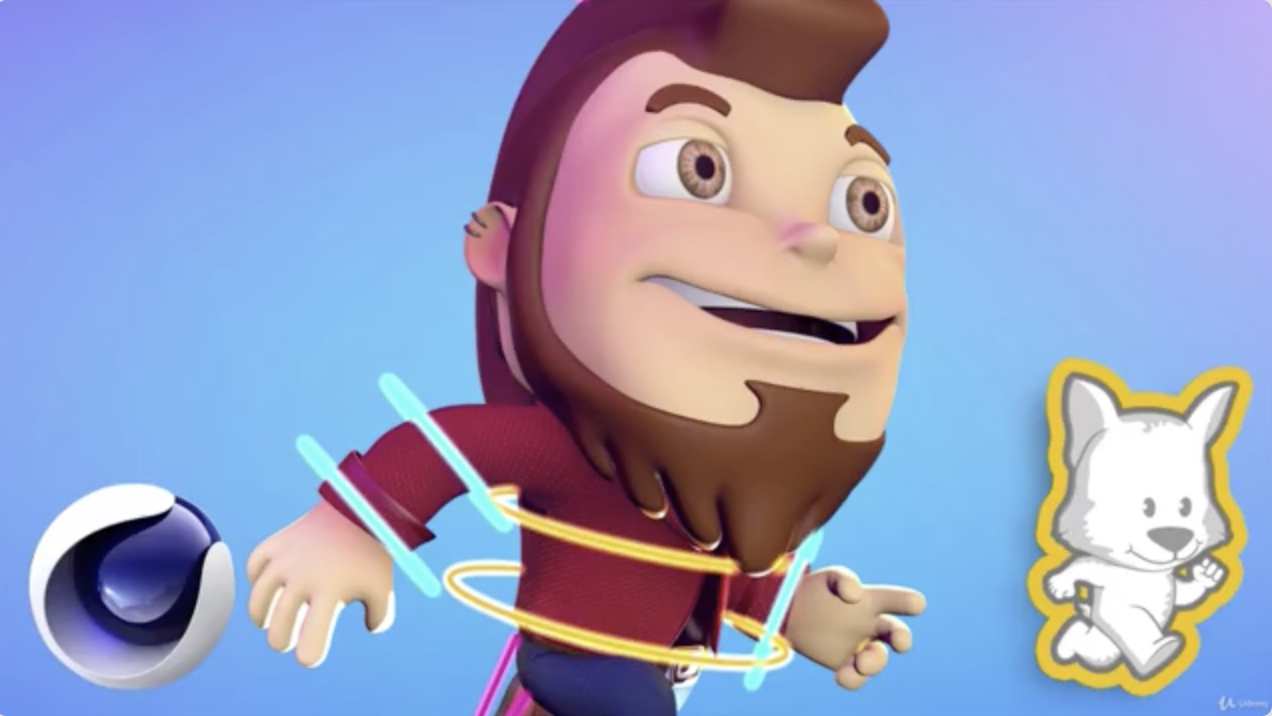 C4D教程-学习三维卡通人物角色动作绑定操作