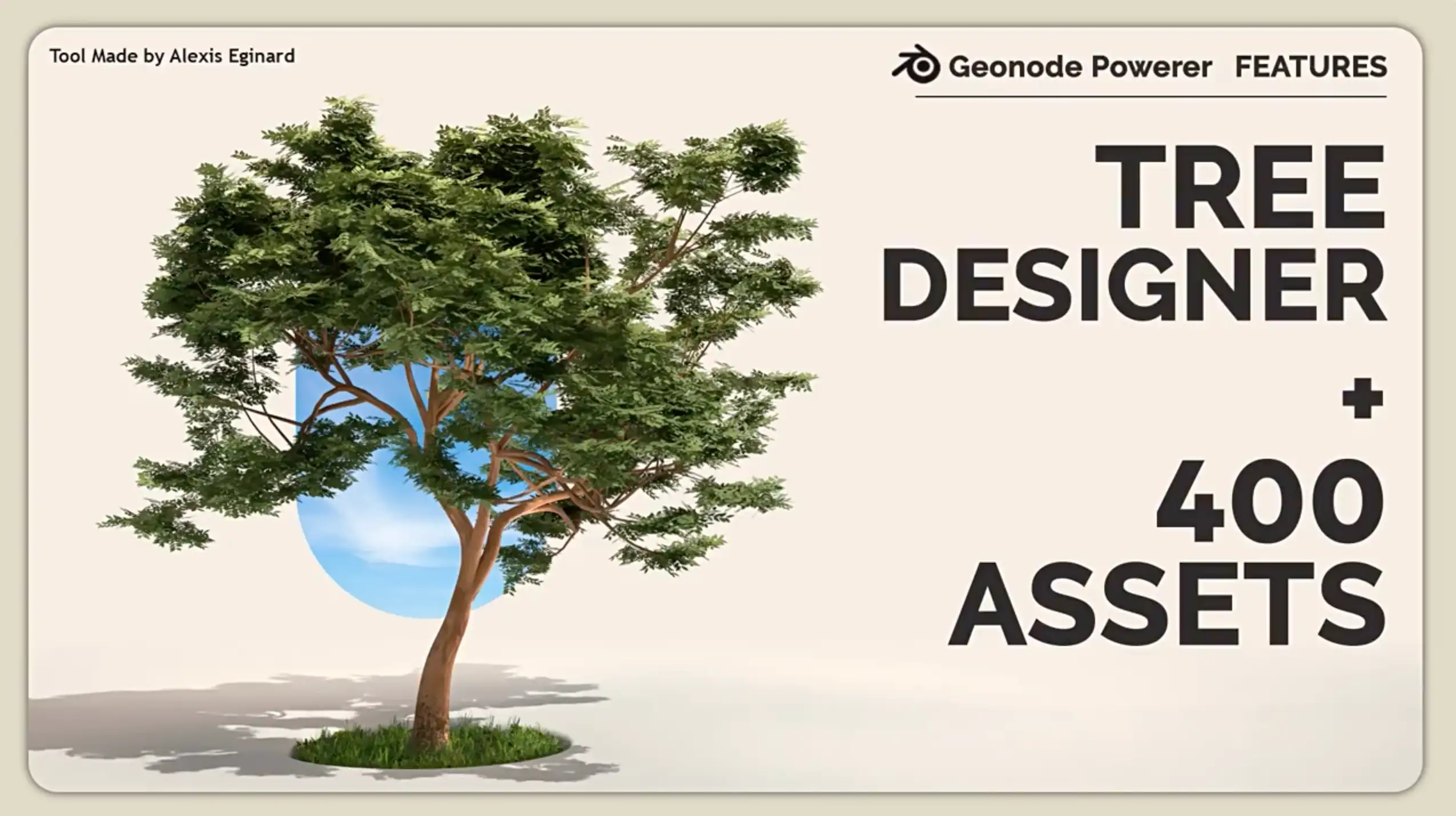 Blender预设-程序化树木生成器资产 TreeDesigner + 400 Procedural Trees