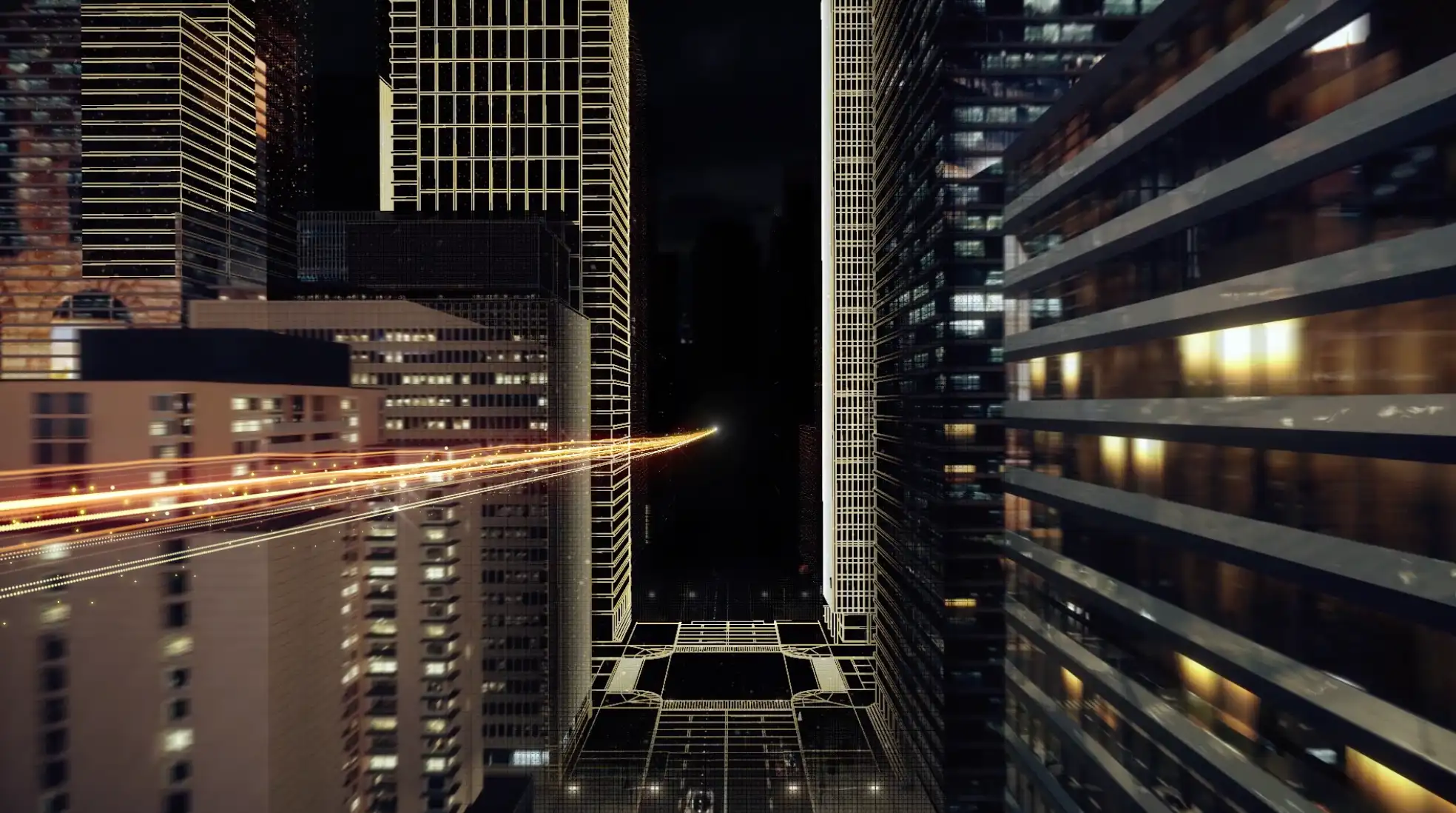 大气光线穿梭点亮城市地产城建扫描片头片尾高清