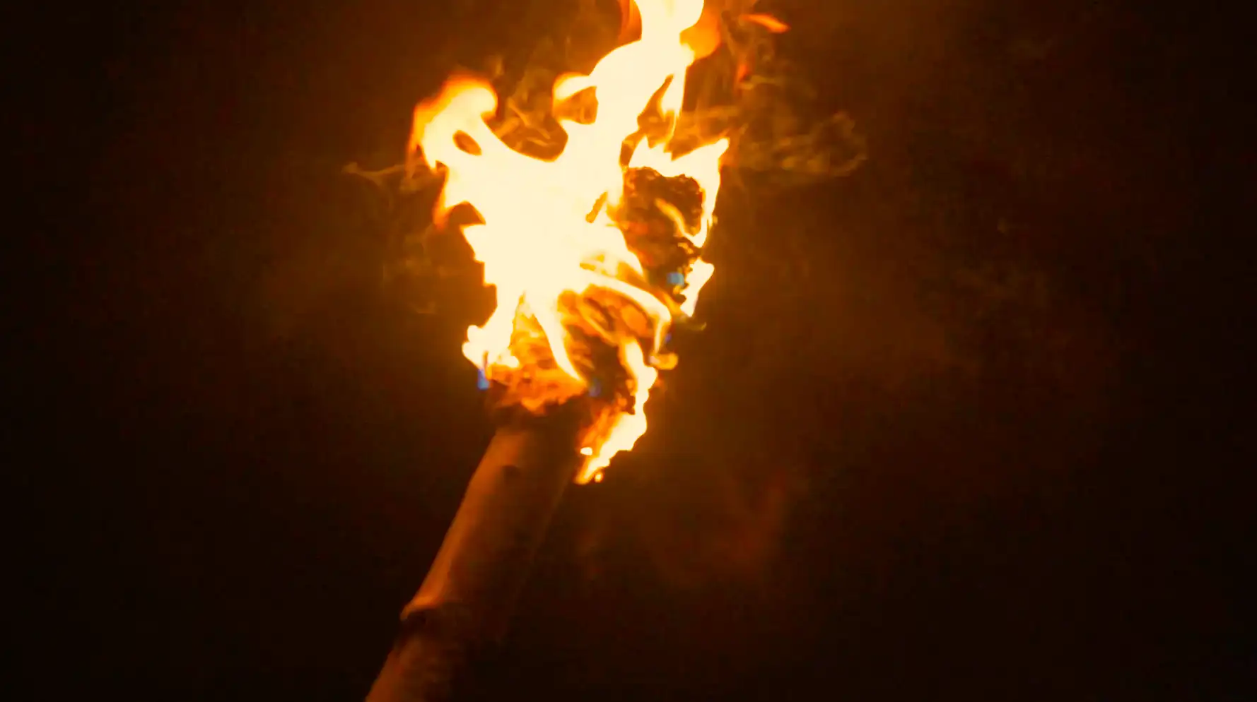 火把举着火把燃烧火焰夜晚