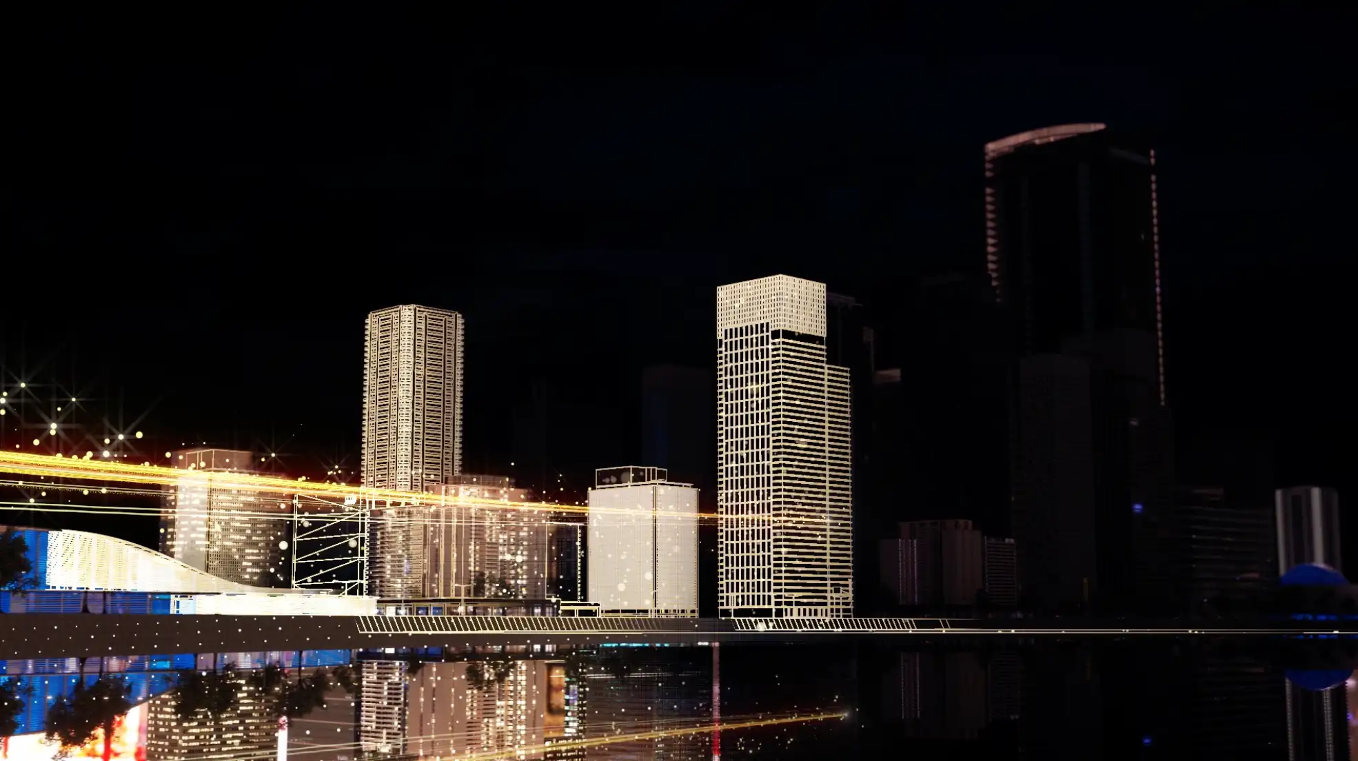 大气光线穿梭点亮城市地产城建扫描片头片尾高清