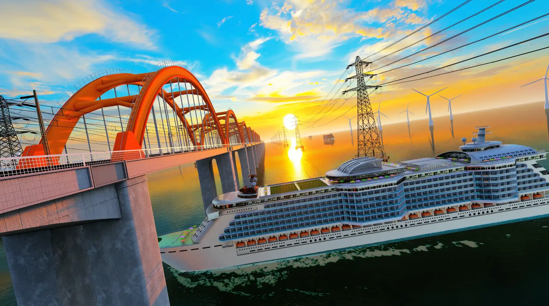 唯美高铁和谐号动车邮轮飞机油田电力交通