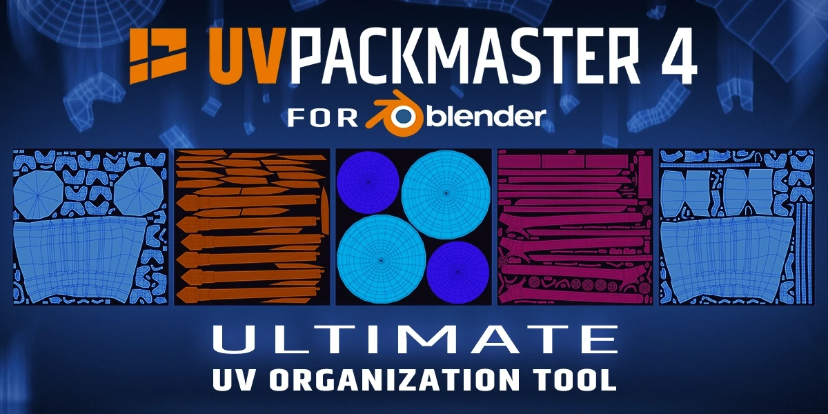 Blender插件-高效且功能齐全的UV贴图打包 UVPackmaster PRO v4.0.0