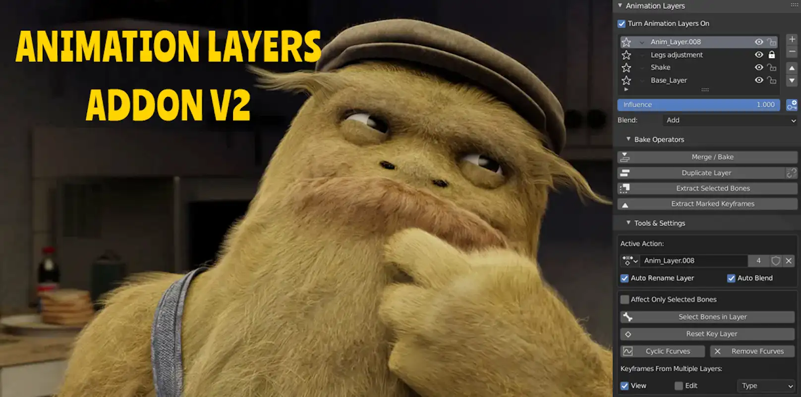 Blender图层动画控制插件 Animation Layers V2.3.4