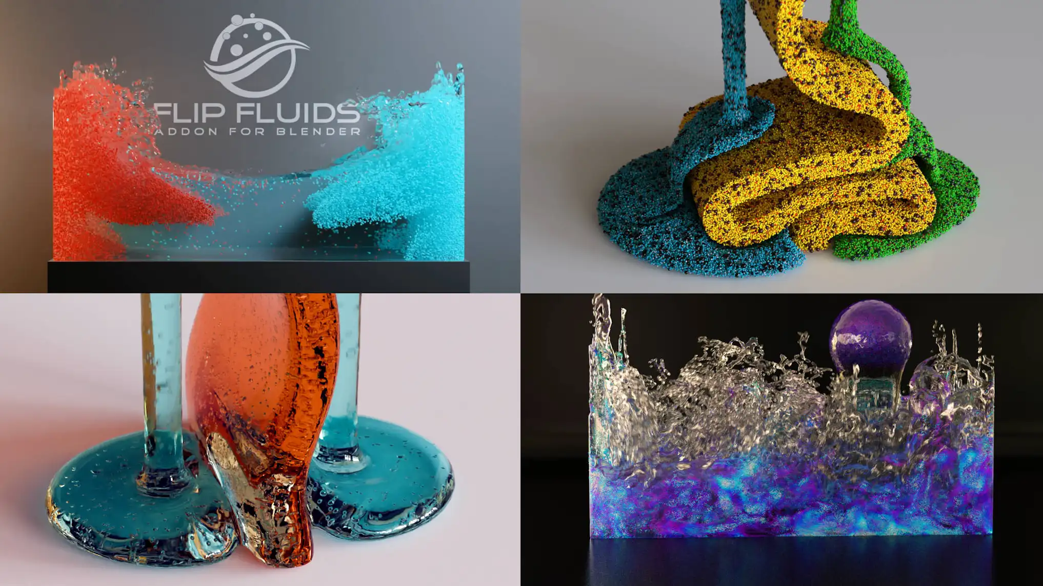 Blender插件-水花液体流体模拟 FLIP Fluids v1.8.5 含Presets预设