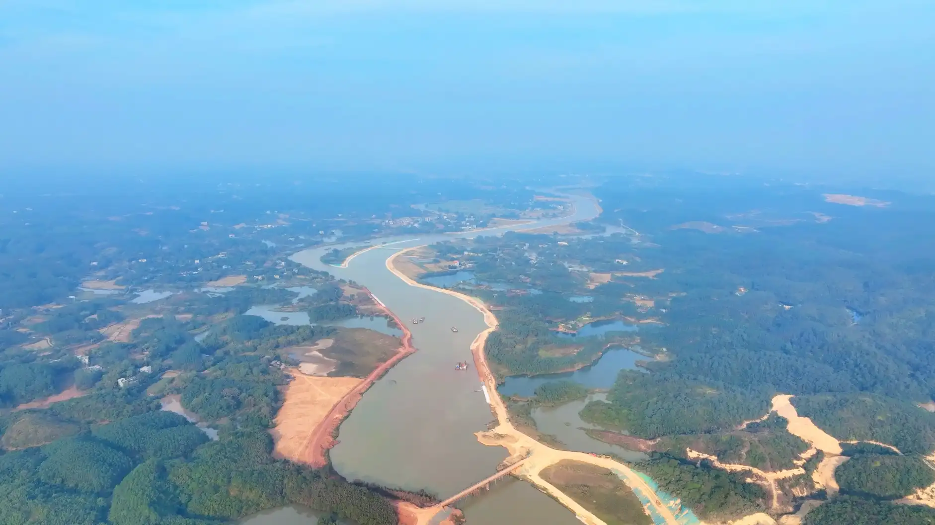广西平陆运河枢纽建设航拍合集