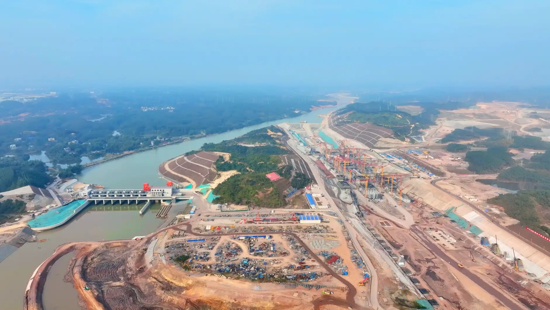 广西平陆运河枢纽建设航拍合集