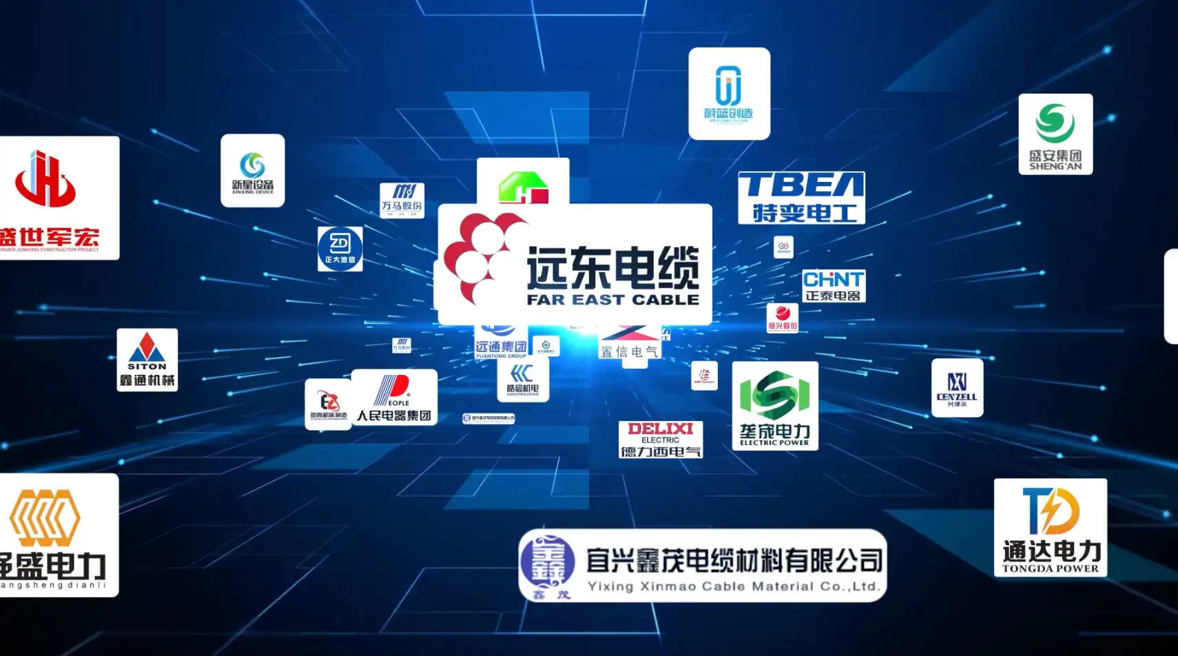 点线科技感多文字业务汇聚logo片头