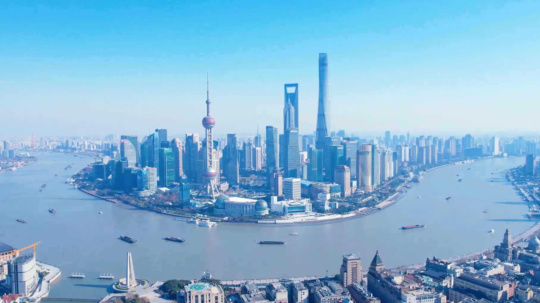 北京上海中国一线城市车流人流建筑