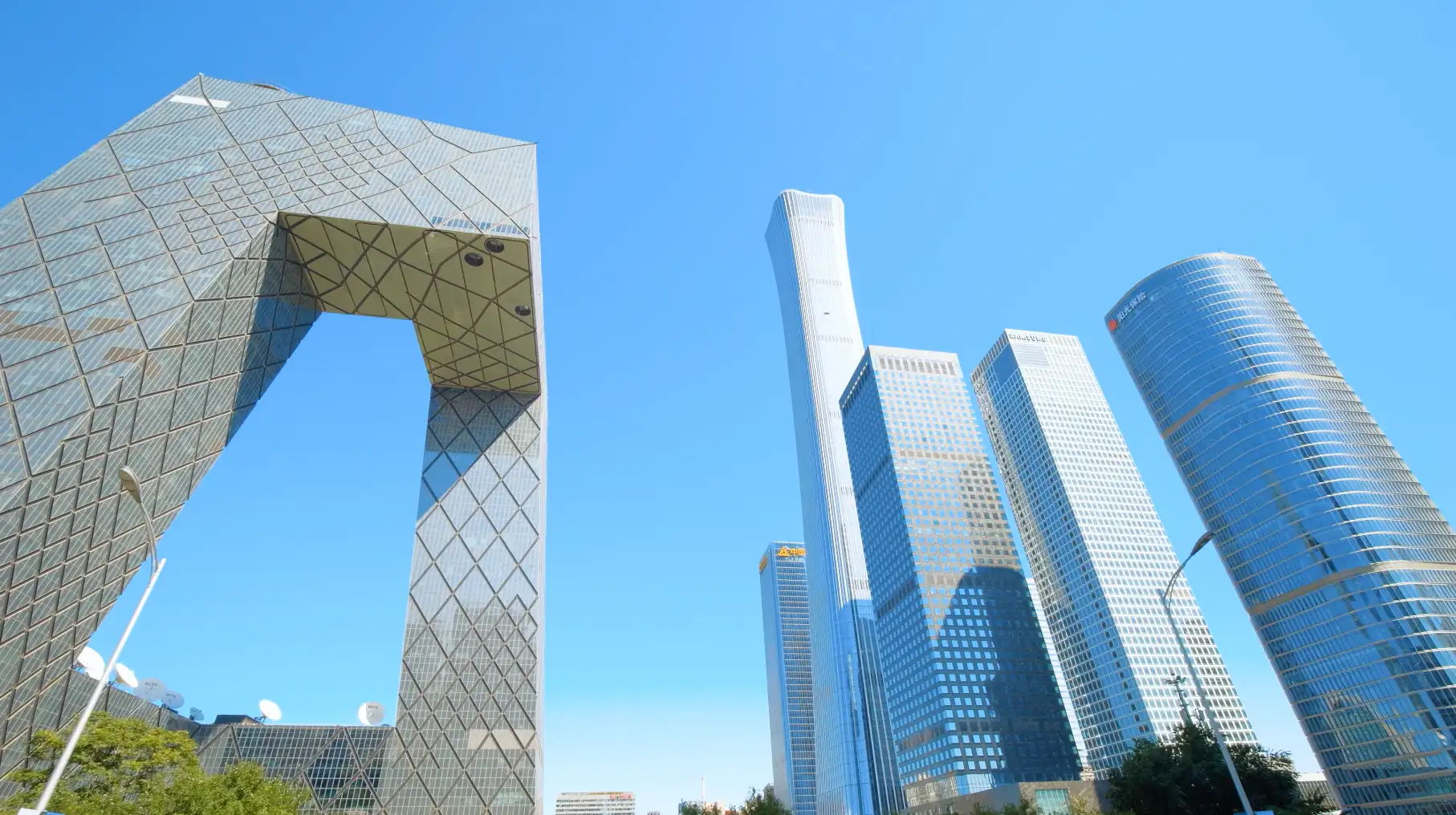 北京上海中国一线城市车流人流建筑
