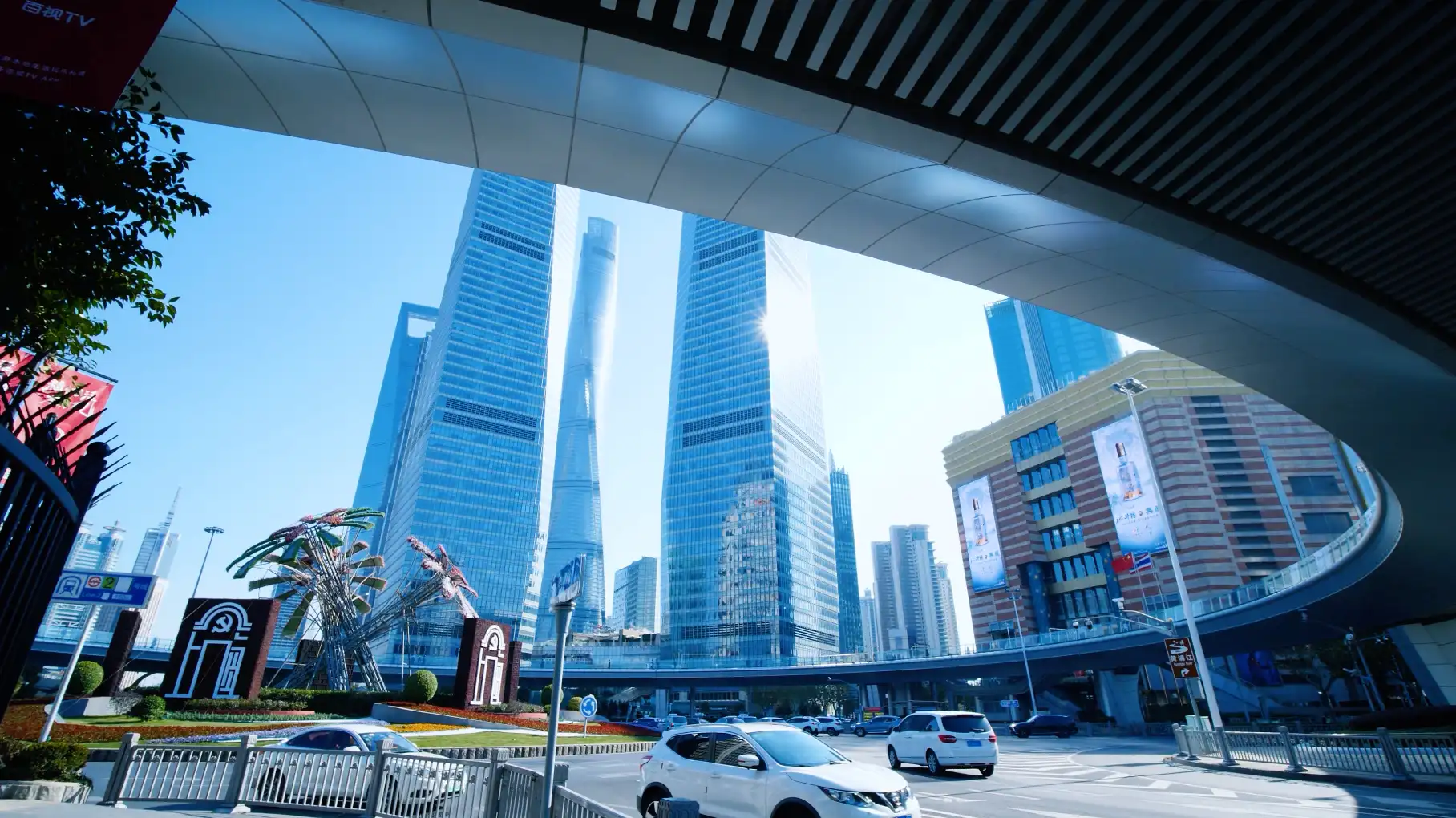北京上海中国一线城市车流人流建筑