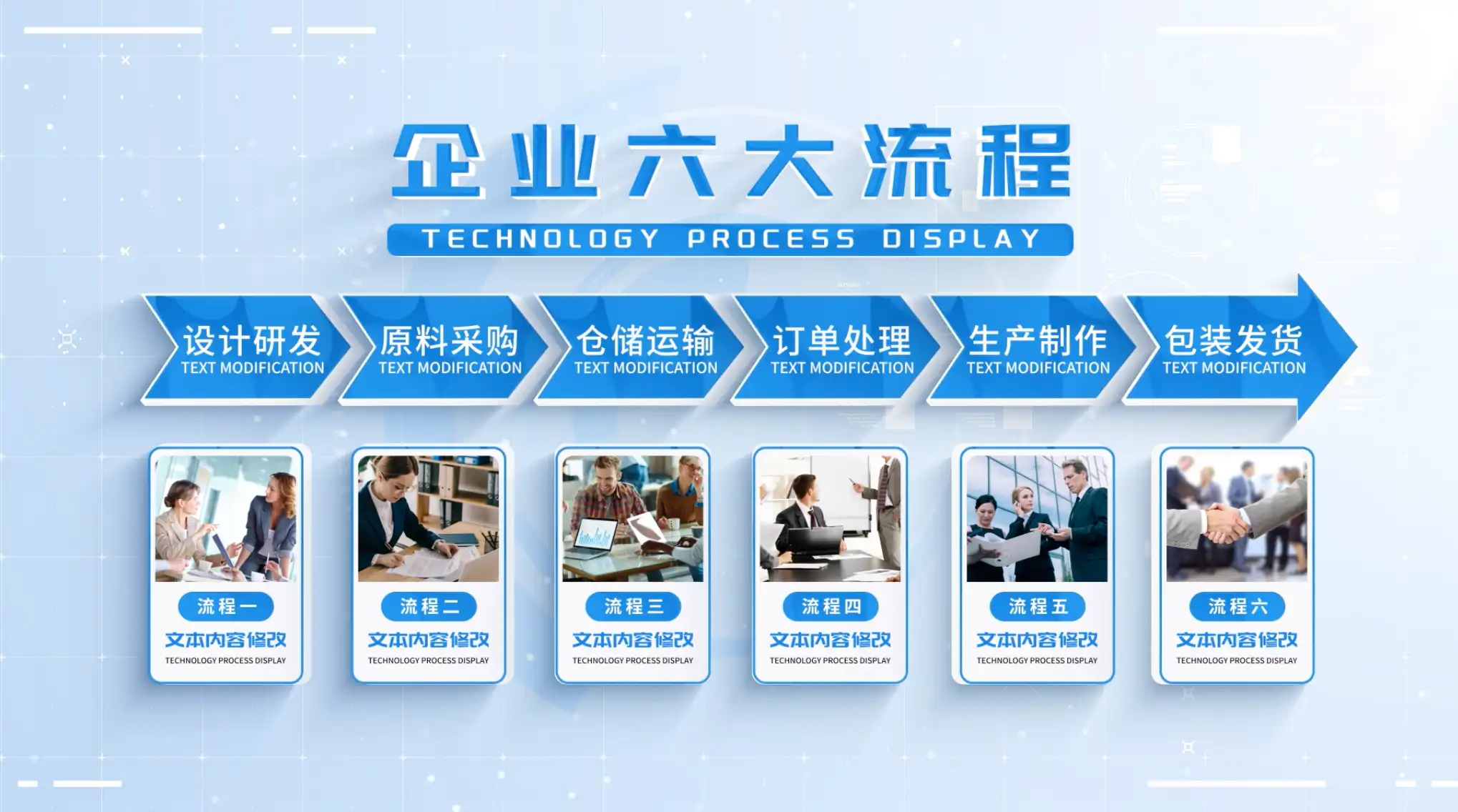 明亮企业流程分类展示AE模板